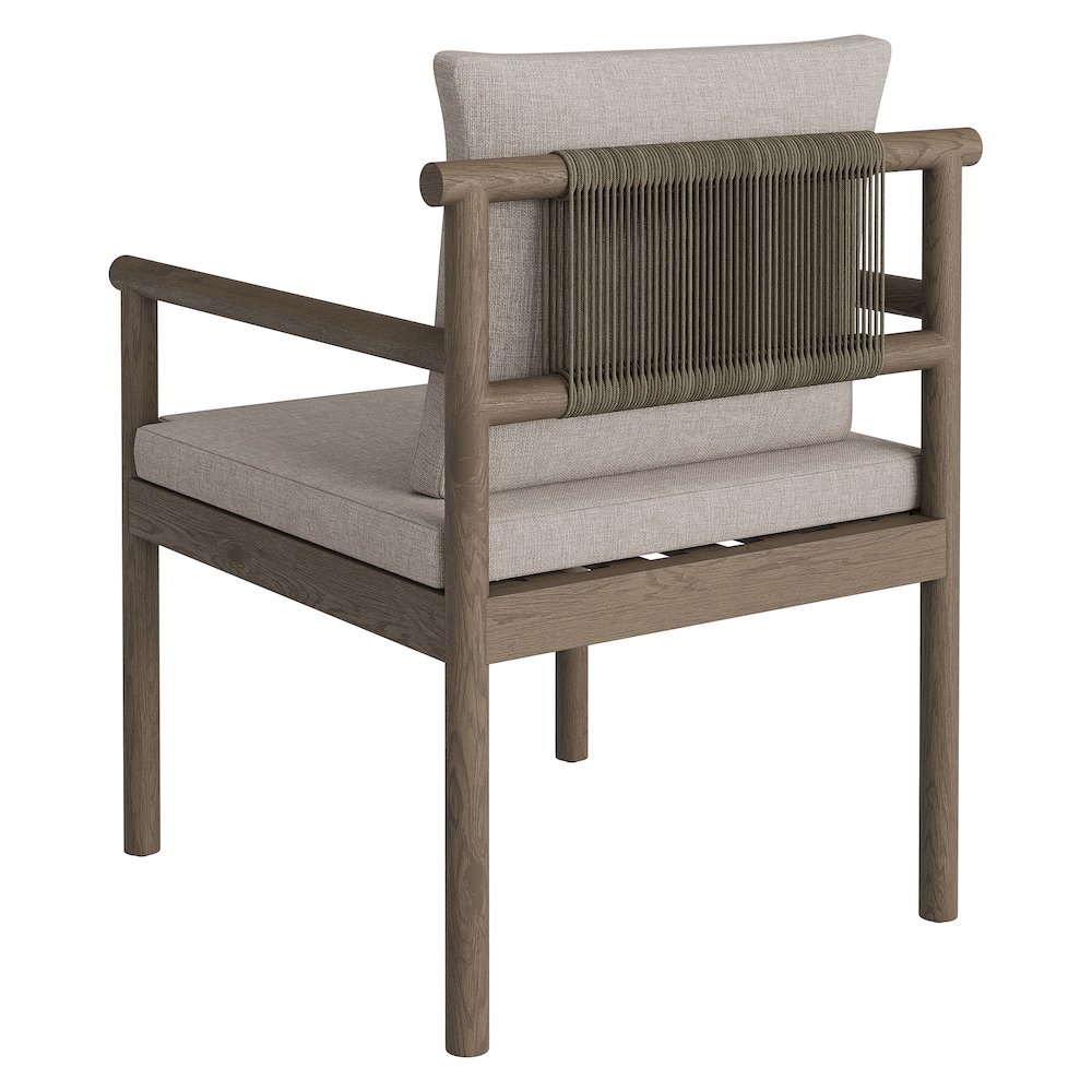 Eleni Outdoor Patio Teak Wood Rope Dining Chair. Picture 5