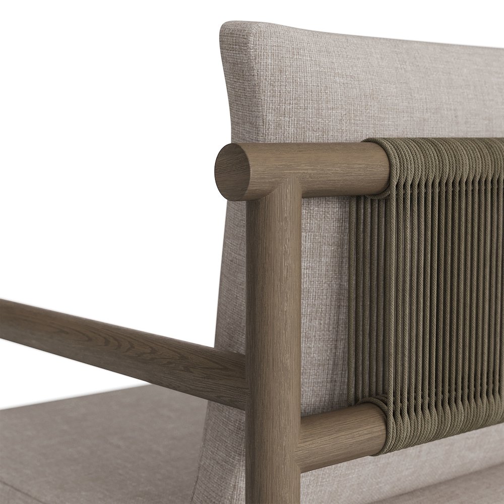 Eleni Outdoor Patio Teak Wood Rope Dining Chair. Picture 7
