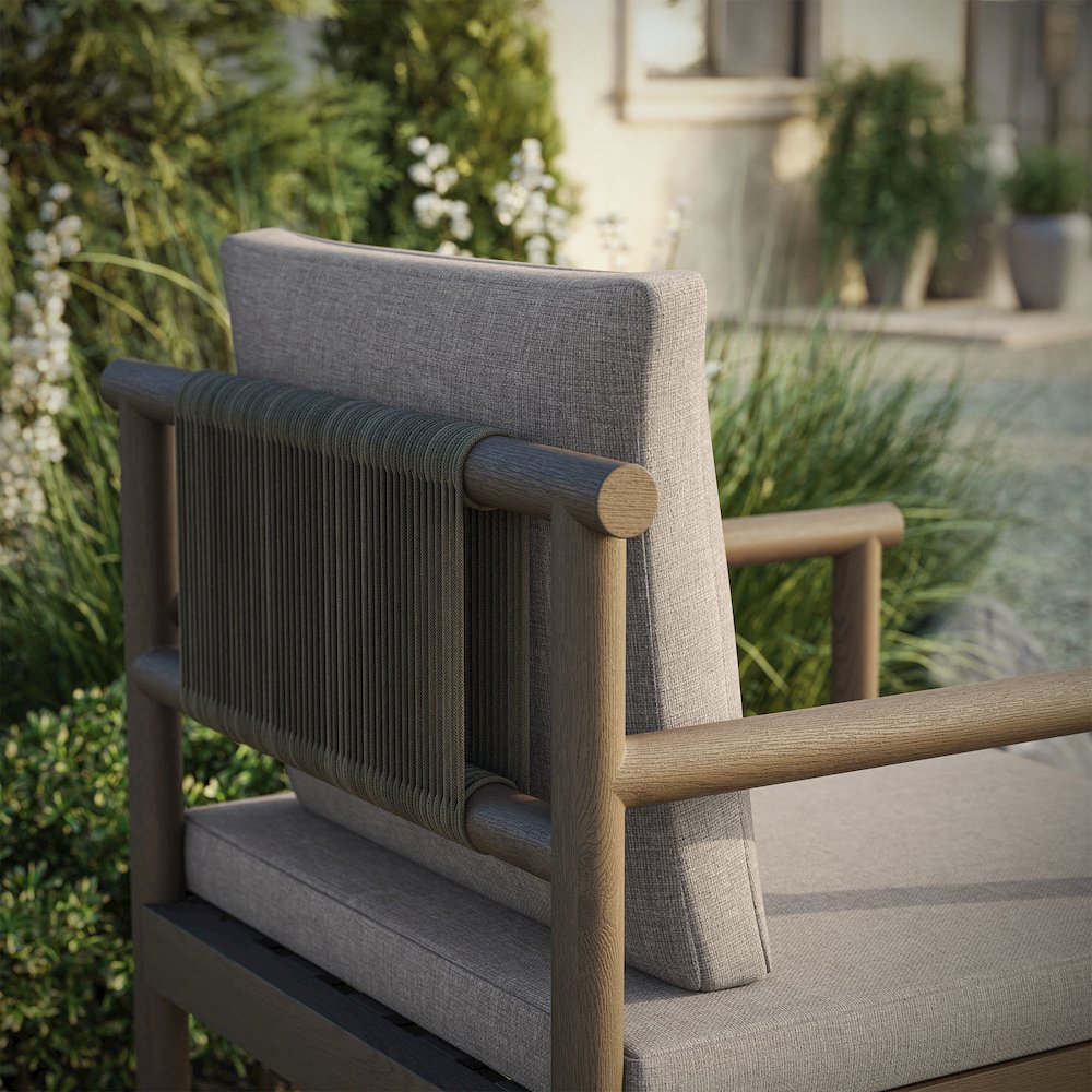 Eleni Outdoor Patio Teak Wood Rope Dining Chair. Picture 9