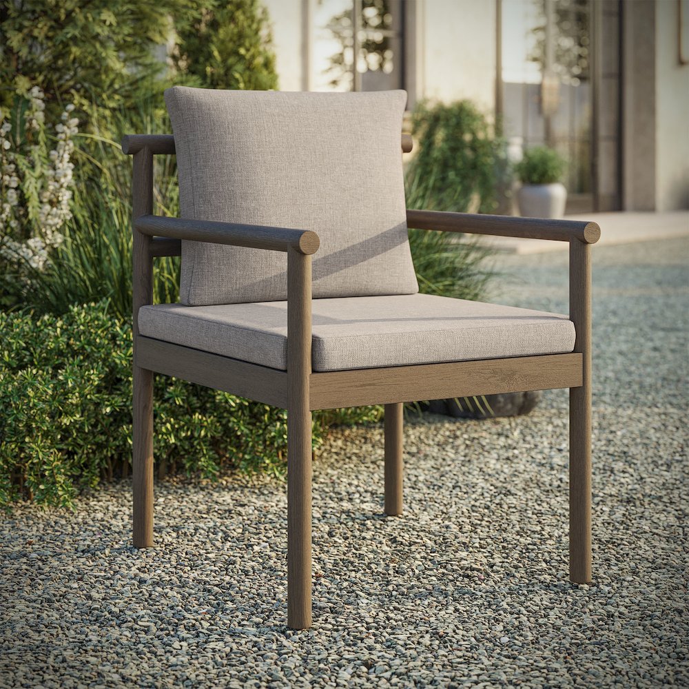 Eleni Outdoor Patio Teak Wood Rope Dining Chair. Picture 8