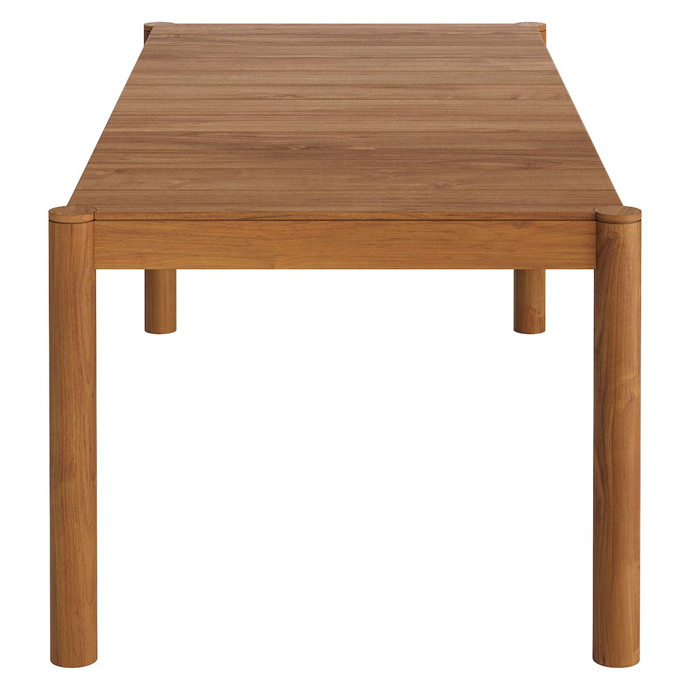 Eleni 89-Inch Outdoor Patio Teak Wood Dining Table. Picture 4