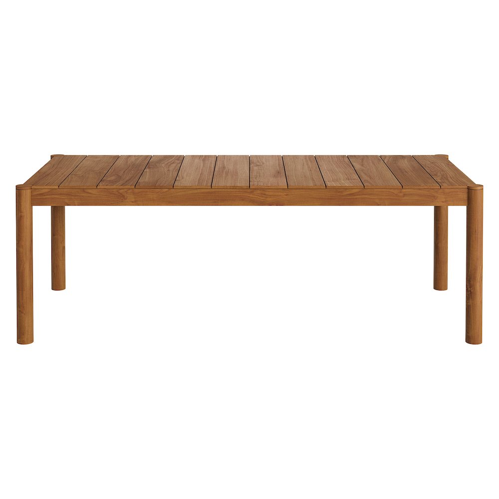 Eleni 89-Inch Outdoor Patio Teak Wood Dining Table. Picture 5