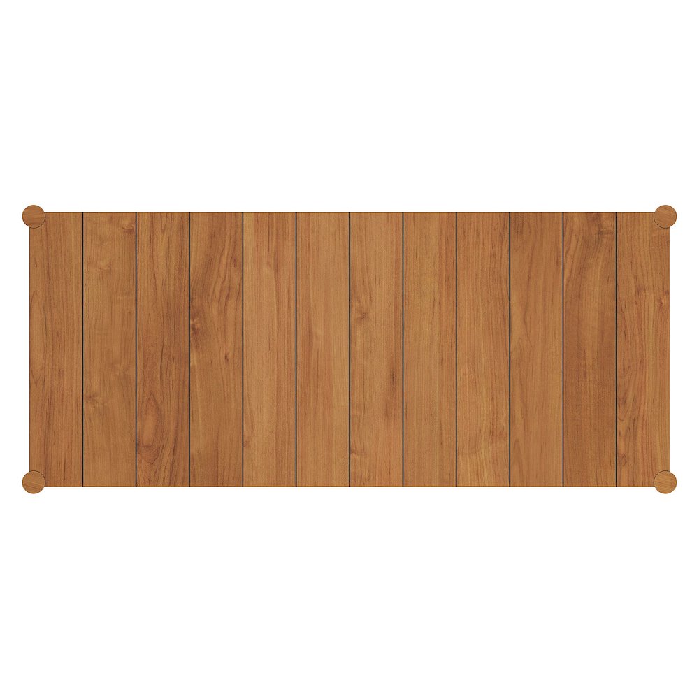 Eleni 89-Inch Outdoor Patio Teak Wood Dining Table. Picture 6