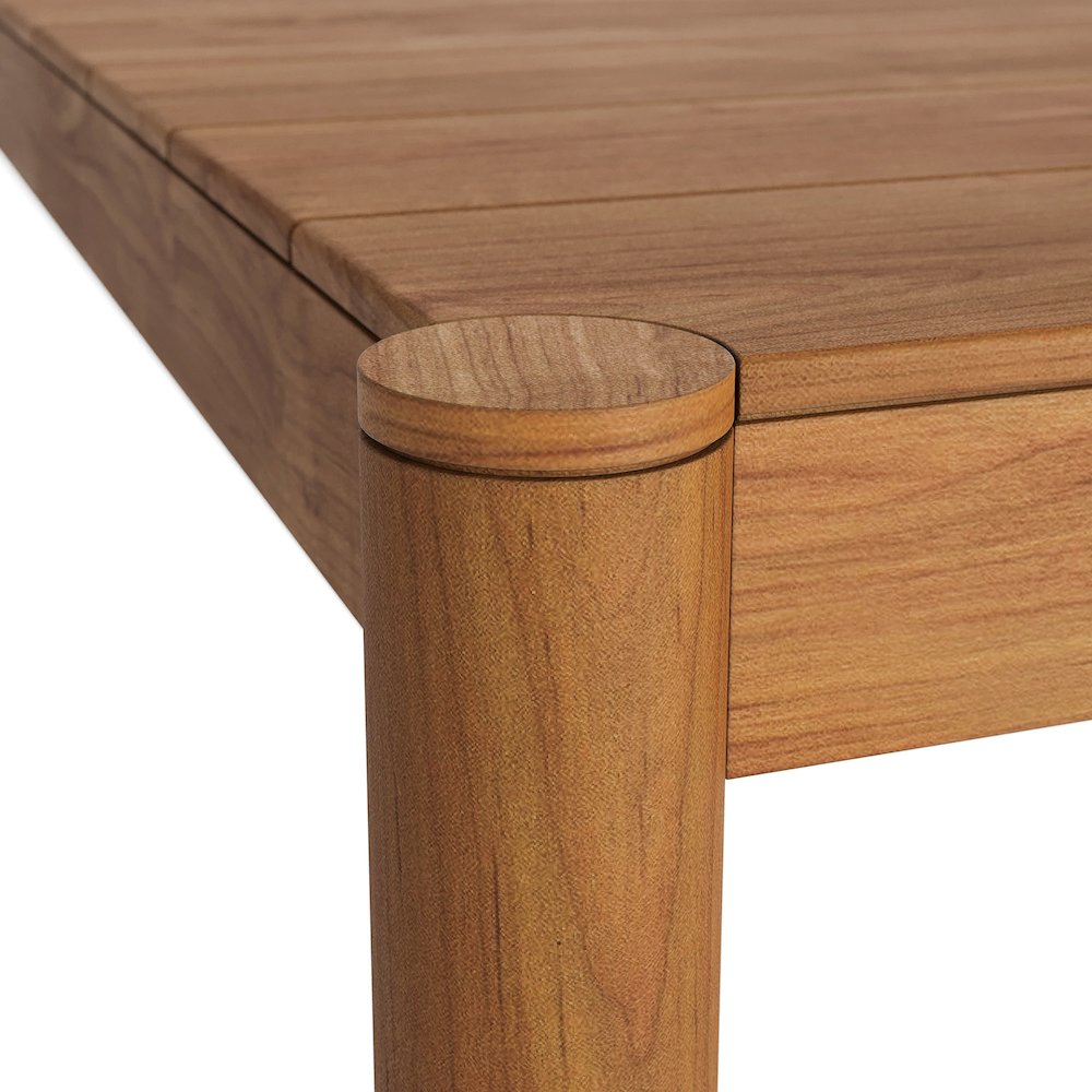 Eleni 89-Inch Outdoor Patio Teak Wood Dining Table. Picture 7