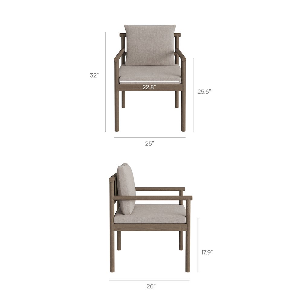 Eleni 7 Piece Outdoor Patio Teak Wood Dining Set. Picture 3