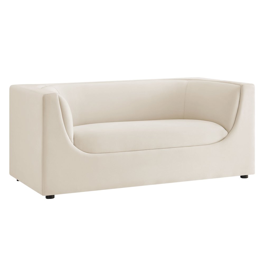 Hilda 67" Curved Back Performance Velvet Loveseat. Picture 1