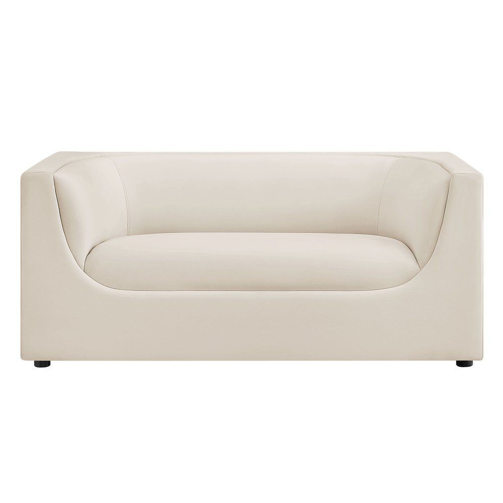 Hilda 67" Curved Back Performance Velvet Loveseat. Picture 6