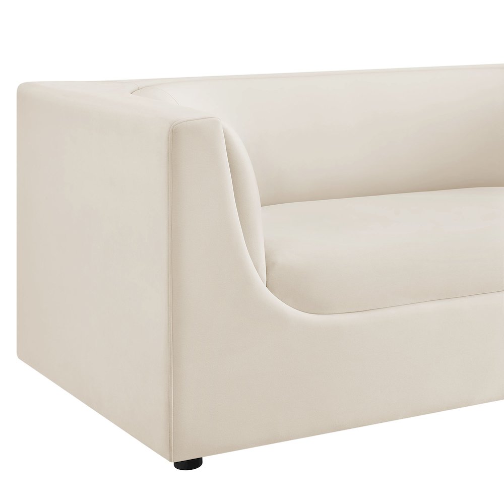 Hilda 67" Curved Back Performance Velvet Loveseat. Picture 7