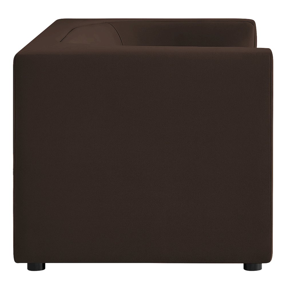 Hilda 67" Curved Back Performance Velvet Loveseat. Picture 4
