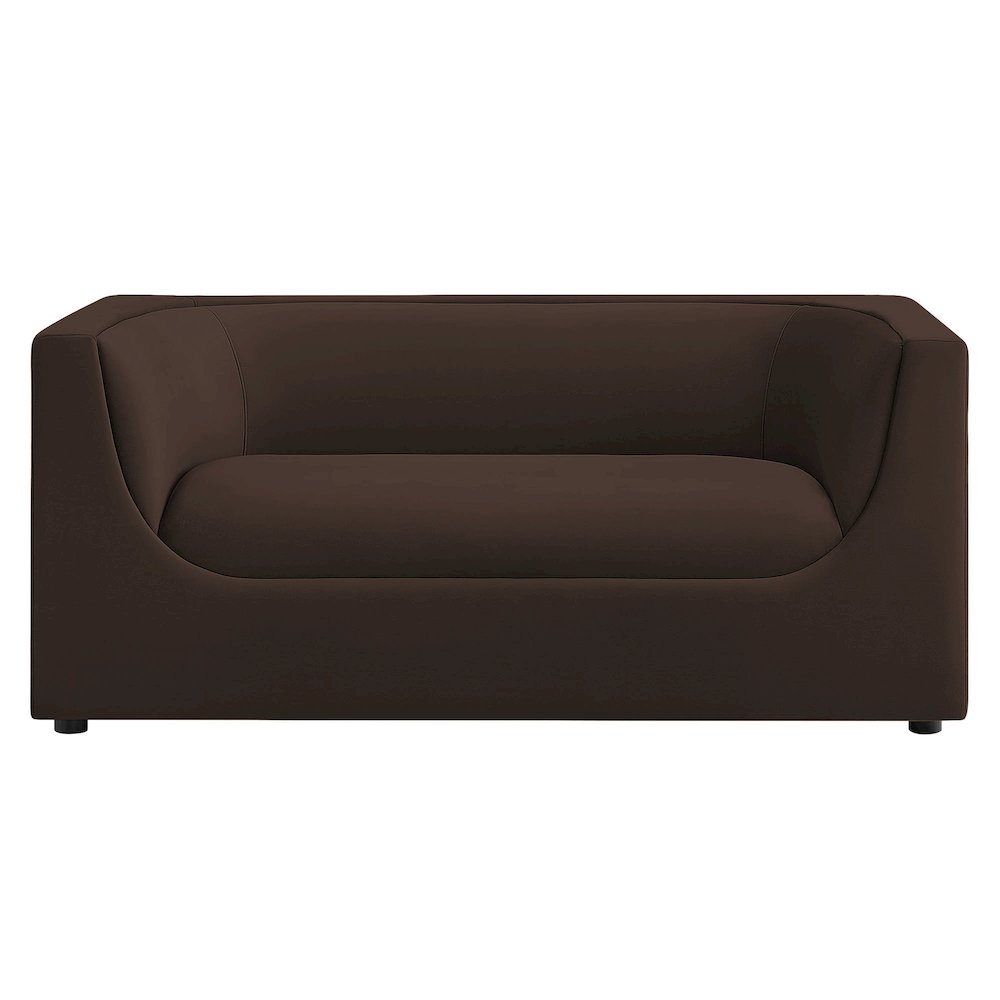 Hilda 67" Curved Back Performance Velvet Loveseat. Picture 6