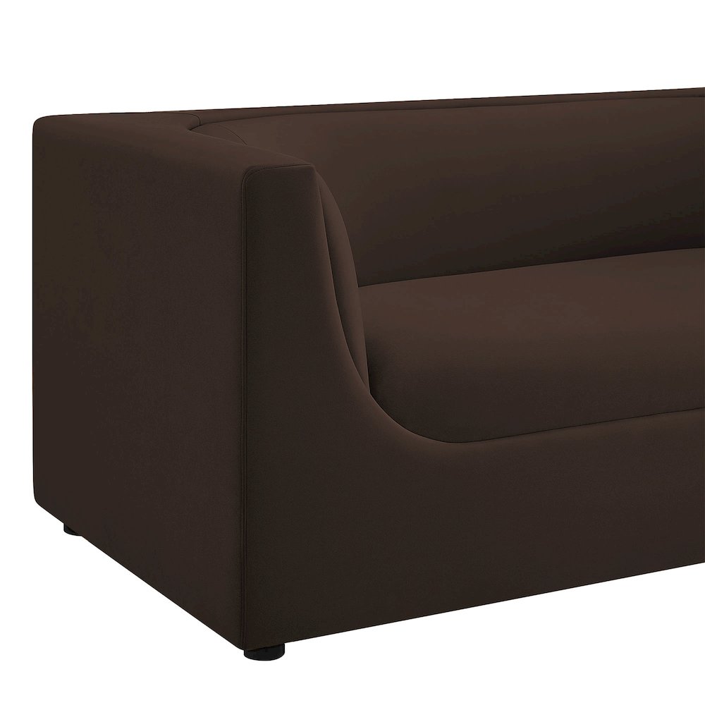 Hilda 67" Curved Back Performance Velvet Loveseat. Picture 7