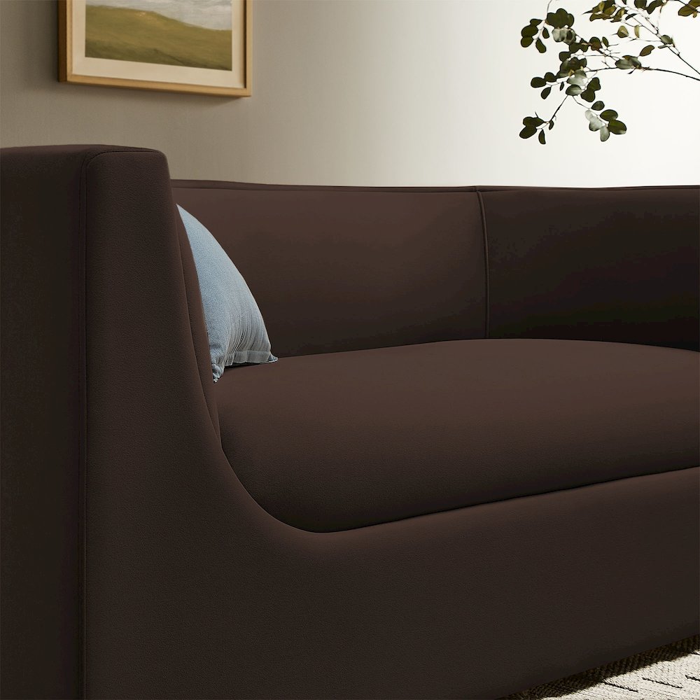 Hilda 67" Curved Back Performance Velvet Loveseat. Picture 10