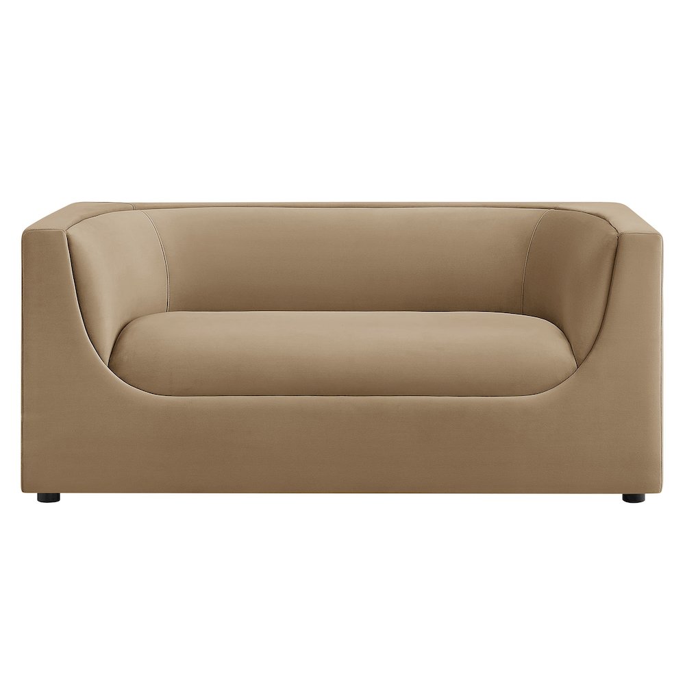Hilda 67" Curved Back Performance Velvet Loveseat. Picture 6