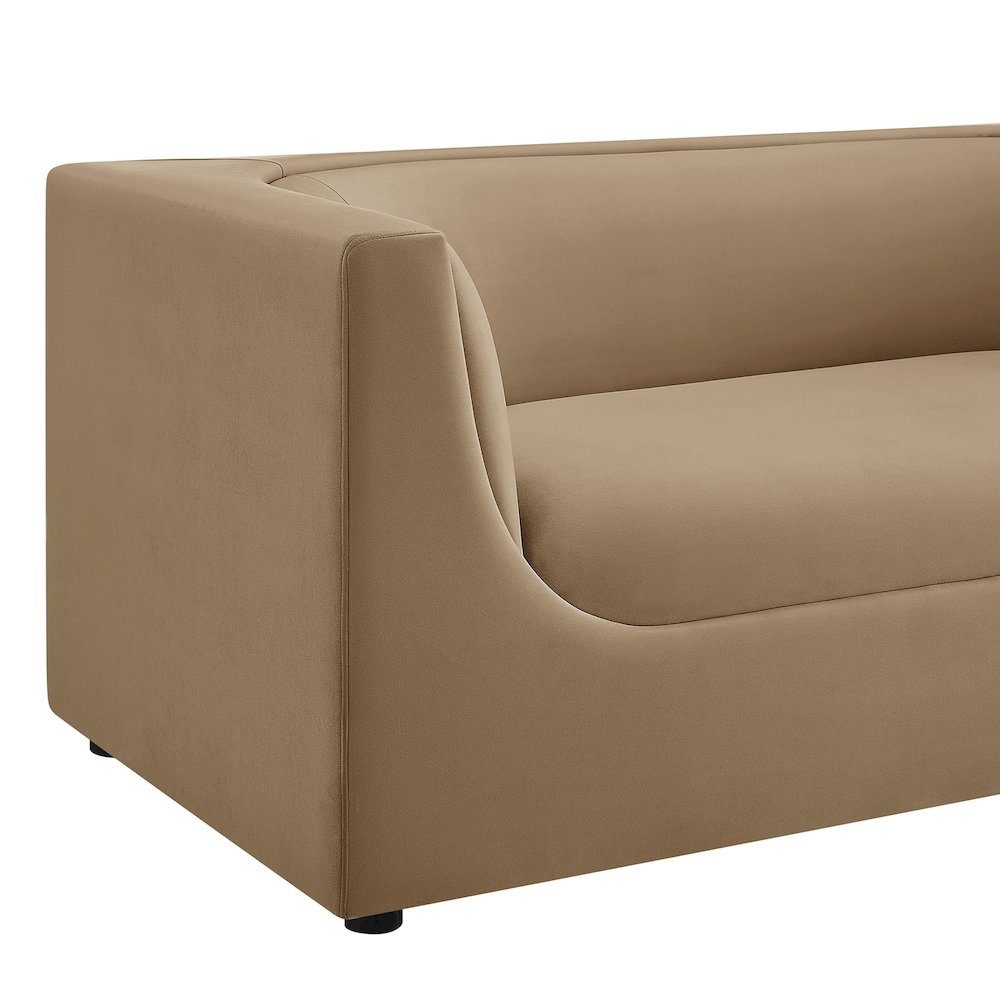 Hilda 67" Curved Back Performance Velvet Loveseat. Picture 7