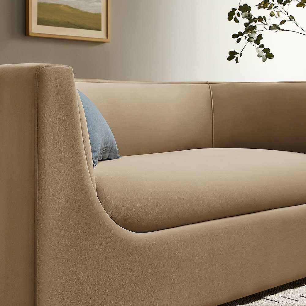 Hilda 67" Curved Back Performance Velvet Loveseat. Picture 10