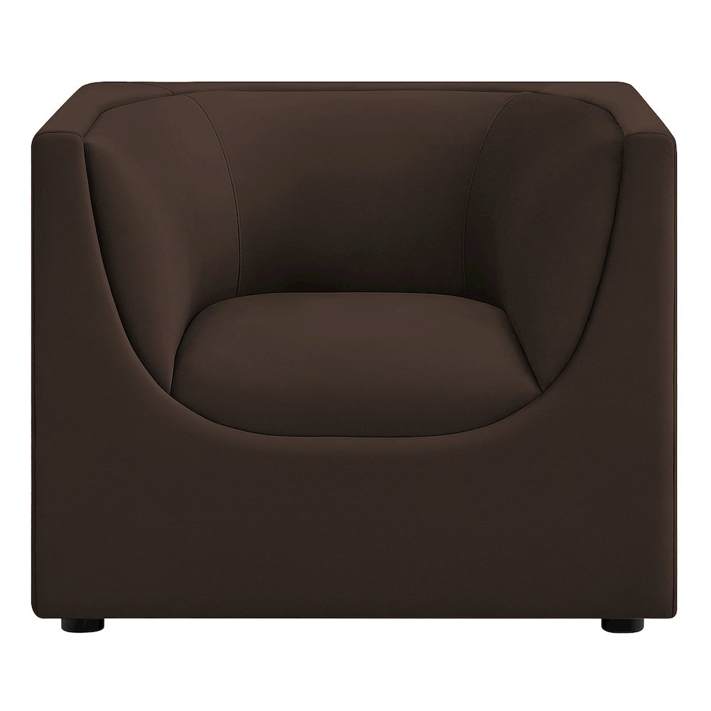 Hilda Curved Back Performance Velvet Armchair. Picture 6