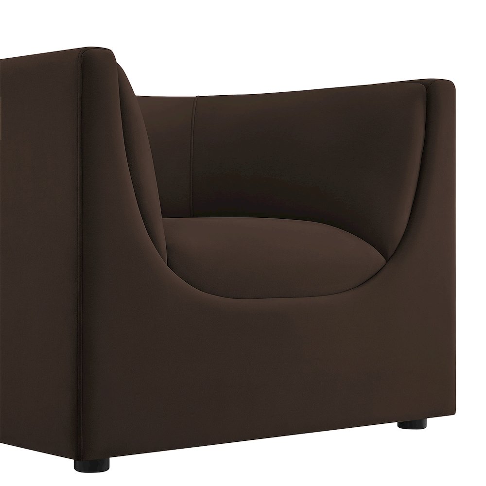 Hilda Curved Back Performance Velvet Armchair. Picture 7