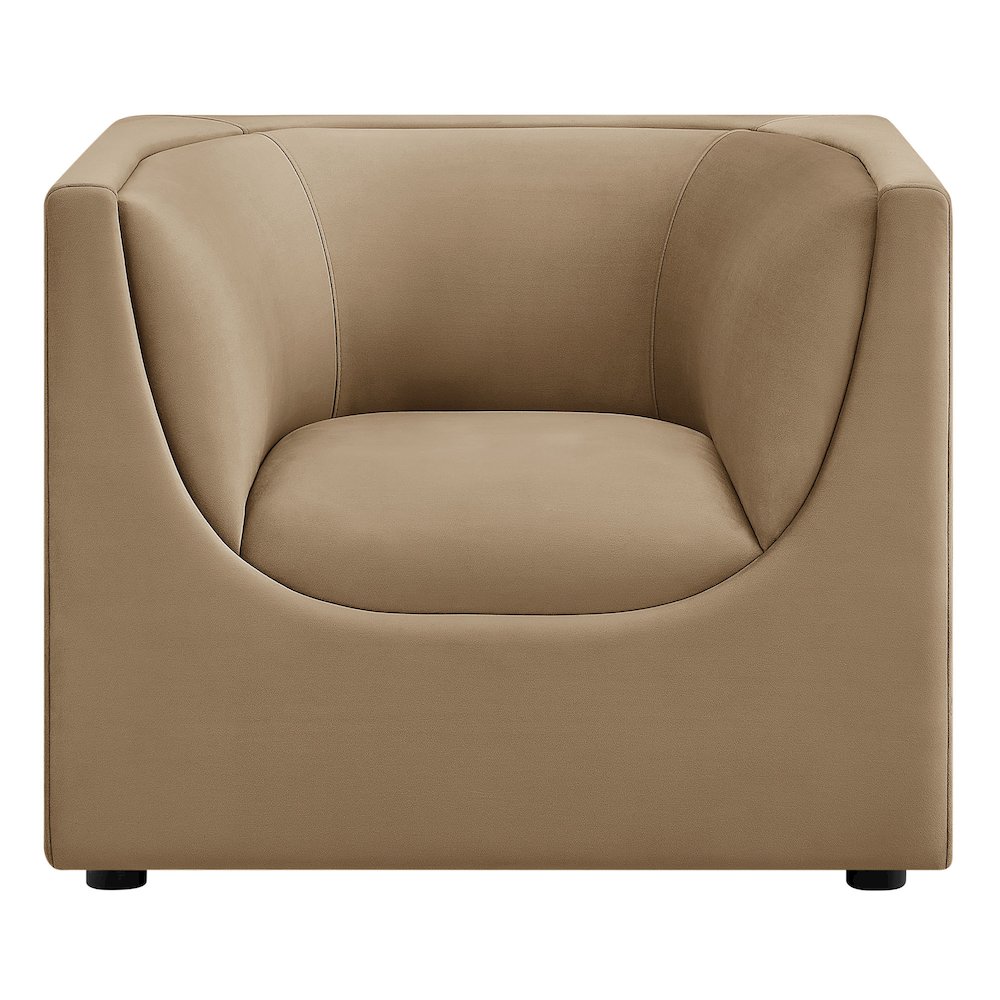 Hilda Curved Back Performance Velvet Armchair. Picture 6