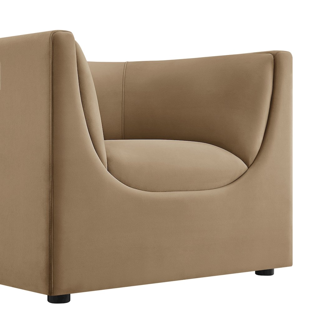 Hilda Curved Back Performance Velvet Armchair. Picture 7