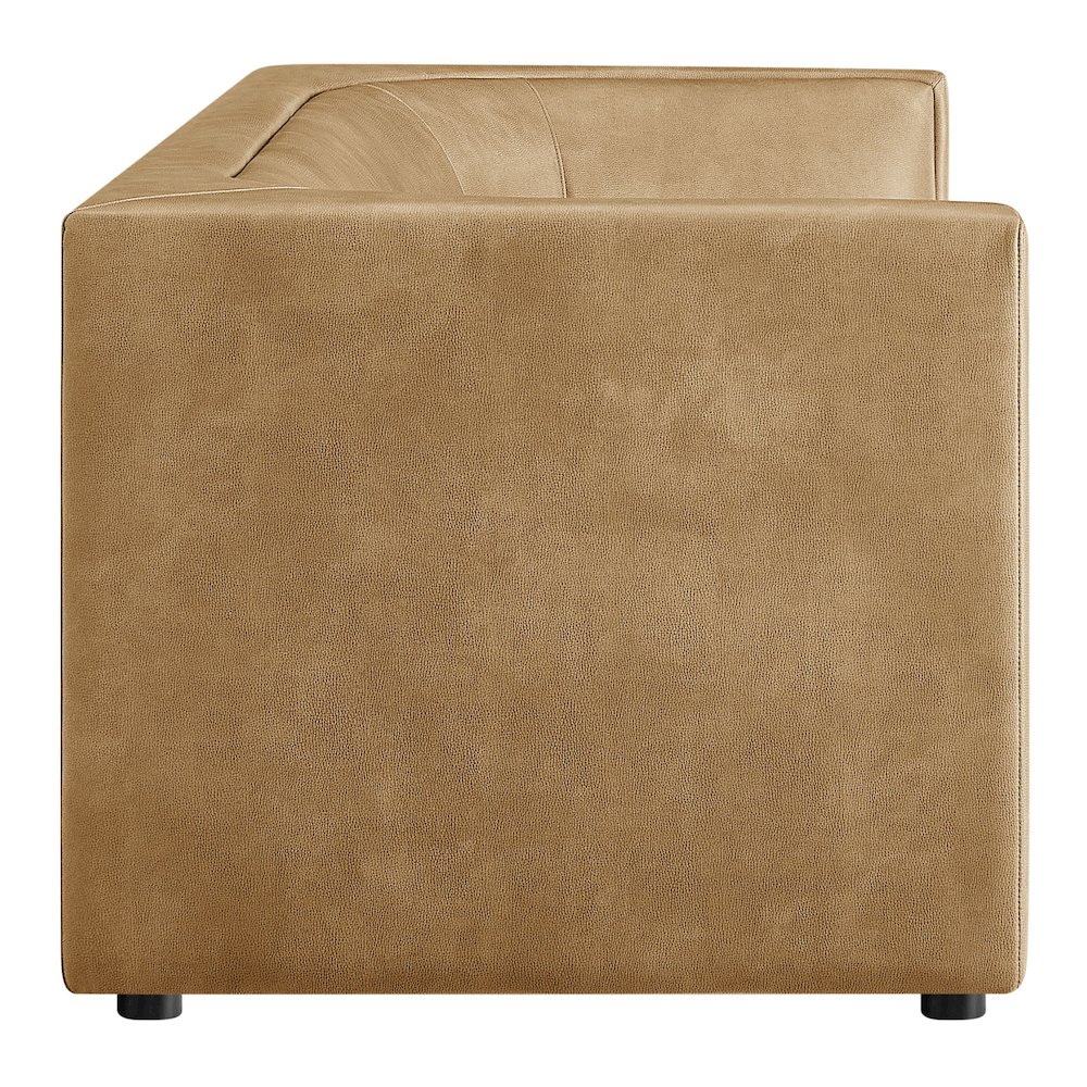 Hilda 86" Curved Back Vegan Leather Sofa. Picture 4