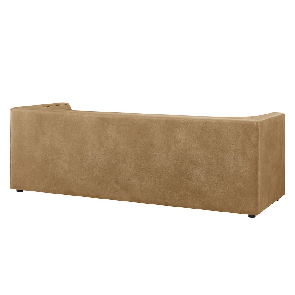Hilda 86" Curved Back Vegan Leather Sofa. Picture 5