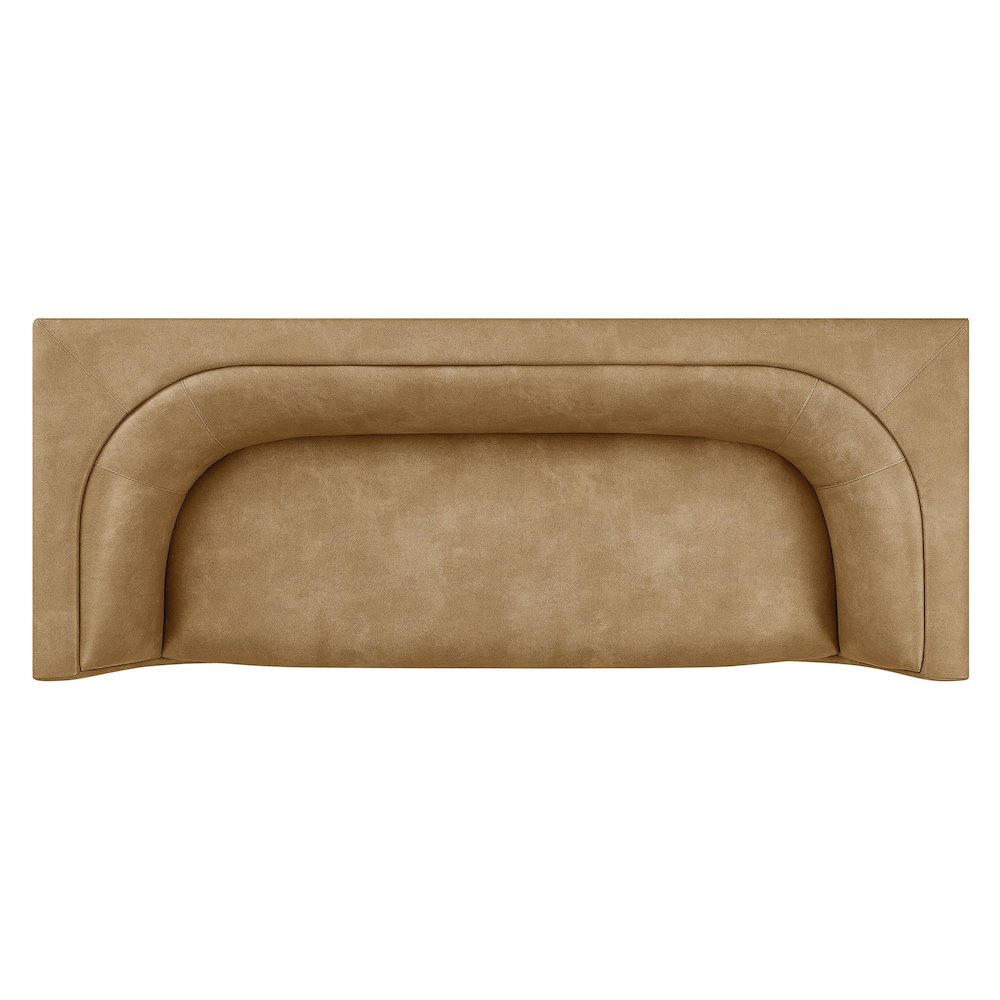 Hilda 86" Curved Back Vegan Leather Sofa. Picture 8