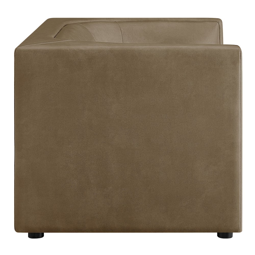 Hilda 67" Curved Back Vegan Leather Loveseat. Picture 4