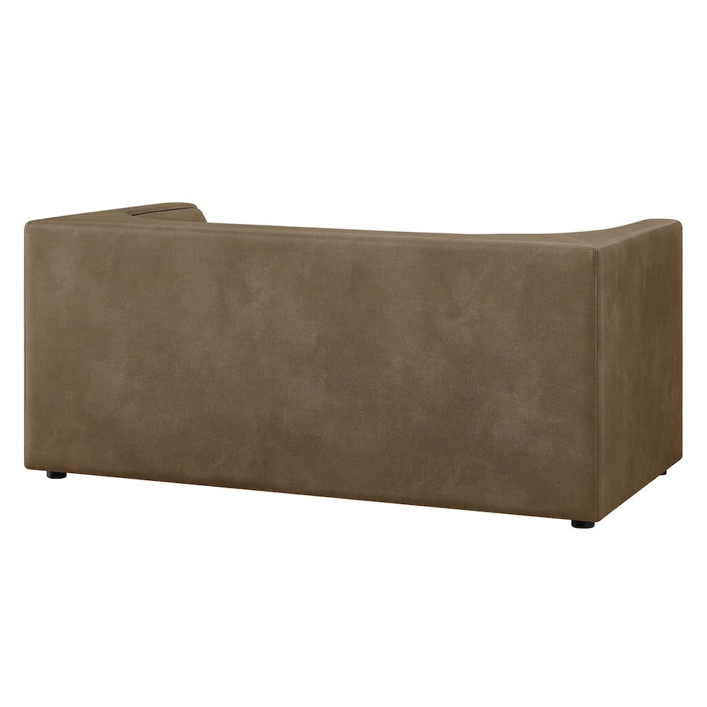 Hilda 67" Curved Back Vegan Leather Loveseat. Picture 5