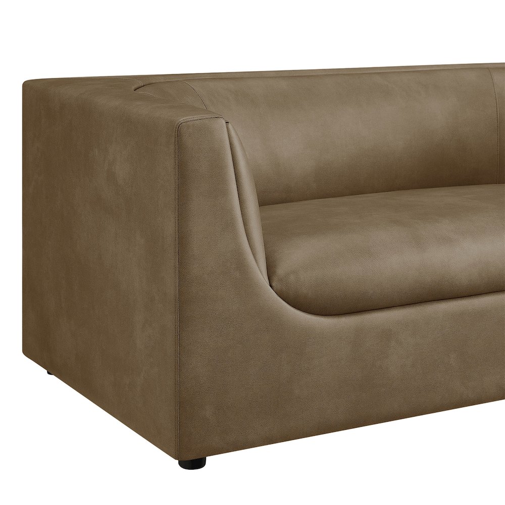 Hilda 67" Curved Back Vegan Leather Loveseat. Picture 7