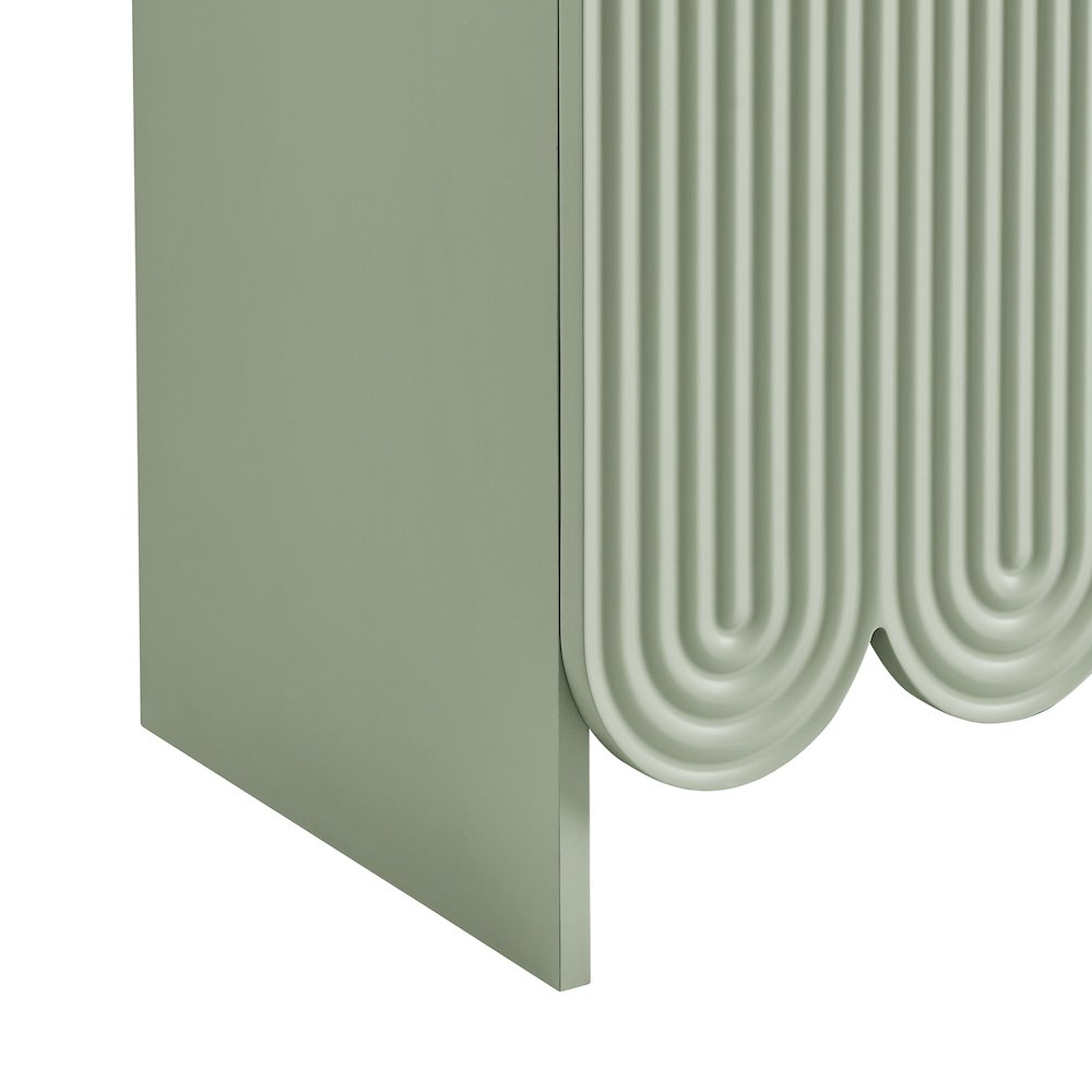 Dahlia 78 Inch Fluted and Scalloped Arched Storage Cabinet. Picture 7