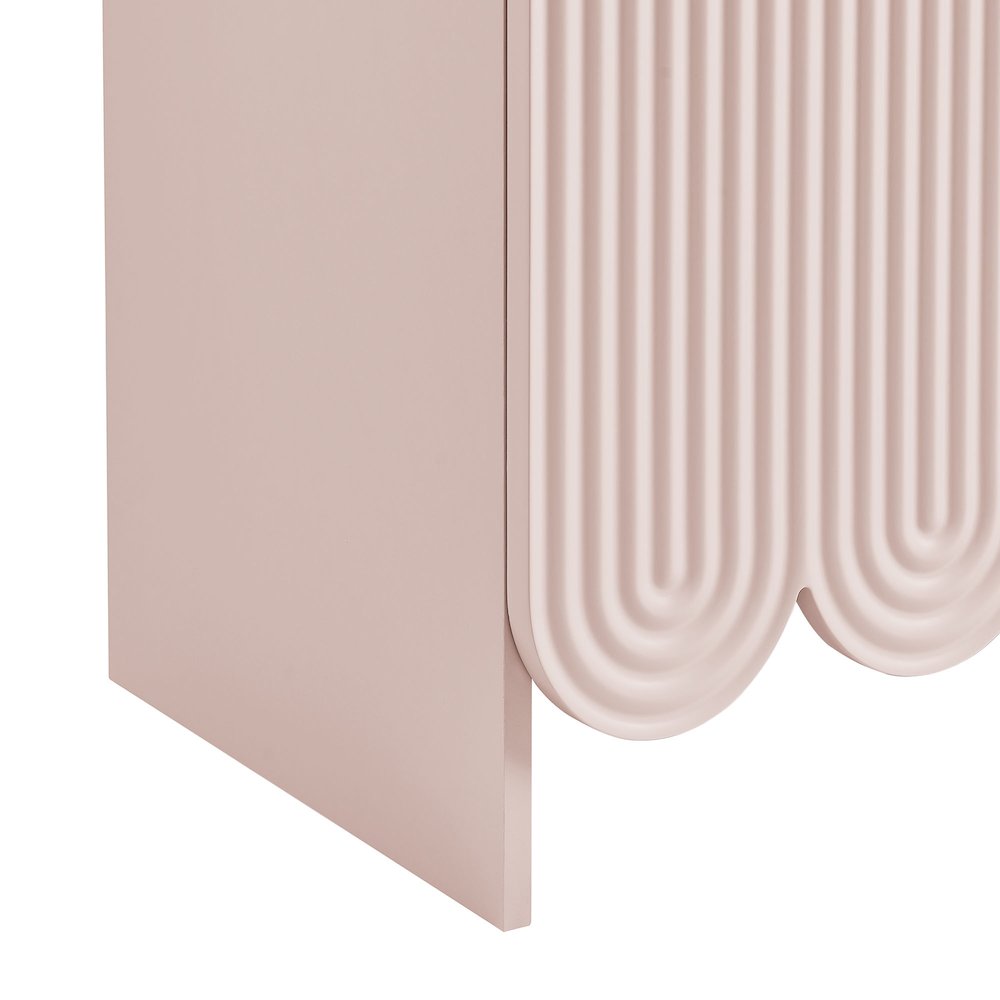 Dahlia 78 Inch Fluted and Scalloped Arched Storage Cabinet. Picture 7