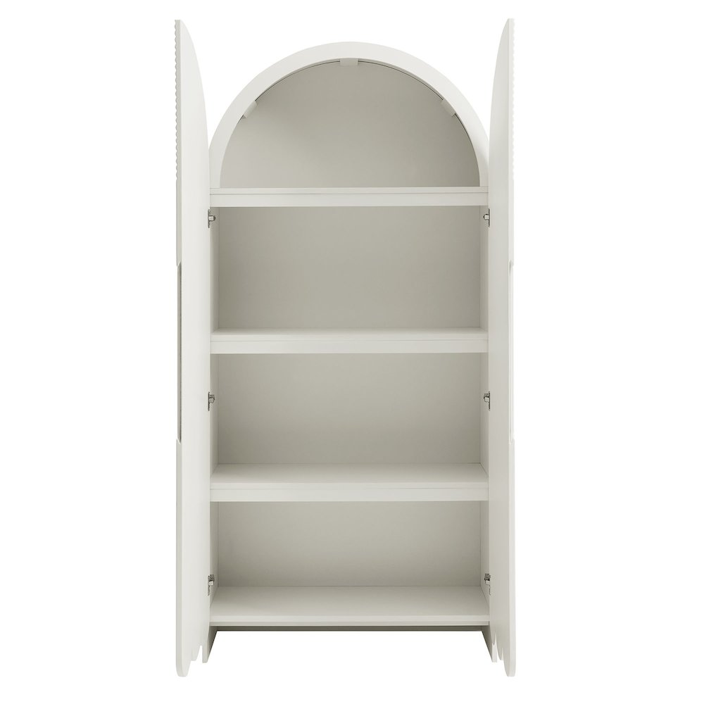 Dahlia 78 Inch Fluted and Scalloped Arched Storage Cabinet. Picture 6