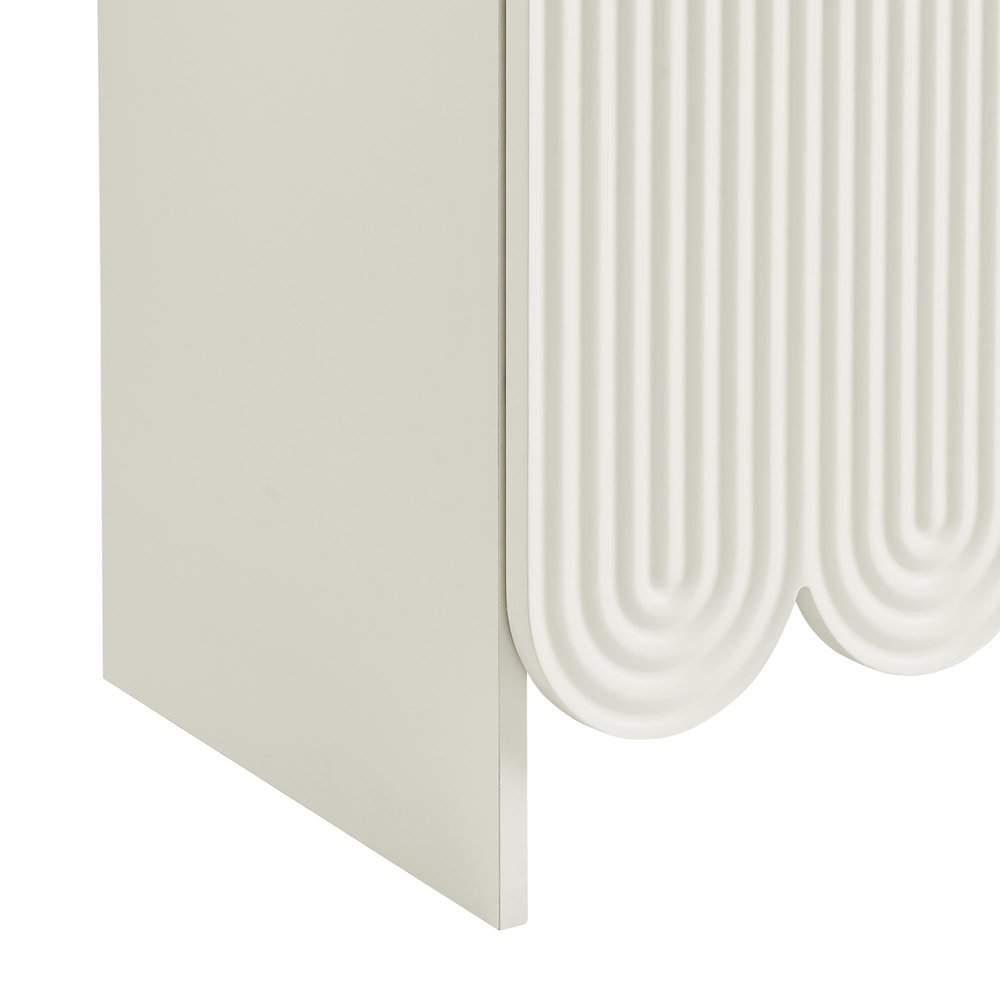 Dahlia 78 Inch Fluted and Scalloped Arched Storage Cabinet. Picture 7