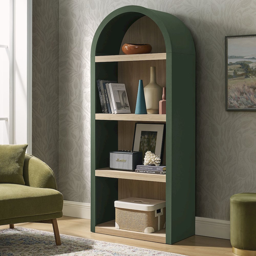Caleb 4 Arched Display Shelf Bookcase. Picture 7