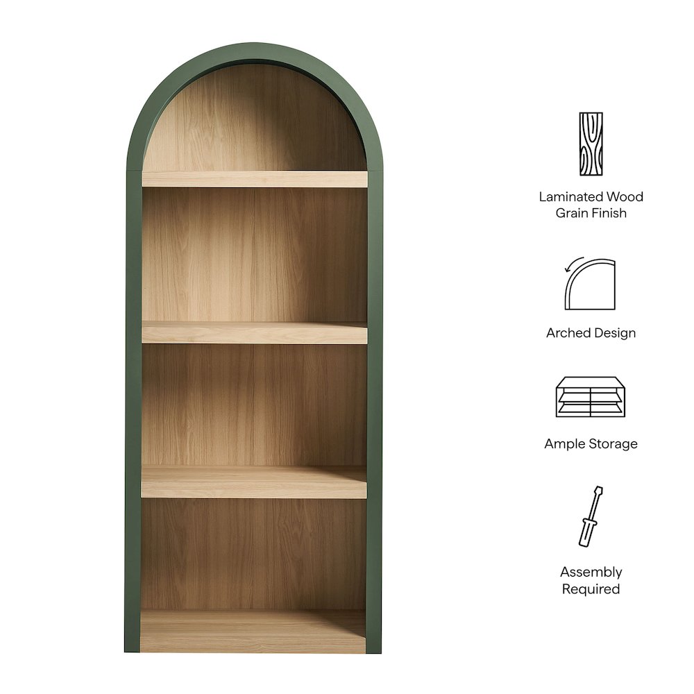 Caleb 4 Arched Display Shelf Bookcase. Picture 2