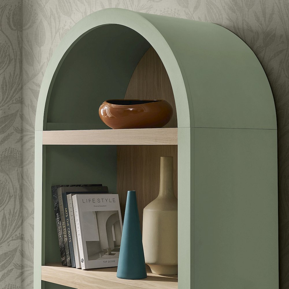 Caleb 4 Arched Display Shelf Bookcase. Picture 8