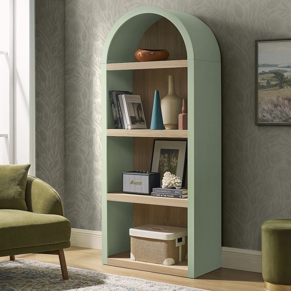 Caleb 4 Arched Display Shelf Bookcase. Picture 7