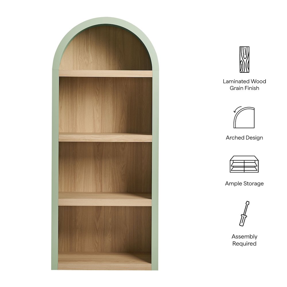 Caleb 4 Arched Display Shelf Bookcase. Picture 2