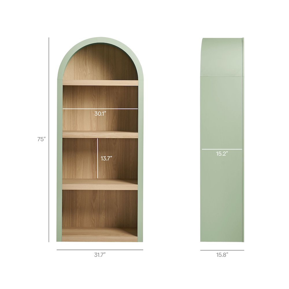 Caleb 4 Arched Display Shelf Bookcase. Picture 3