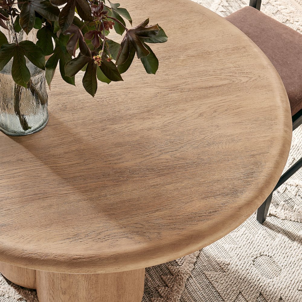 Tori 48 Inch Round Indoor and Outdoor Patio Dining Table. Picture 9