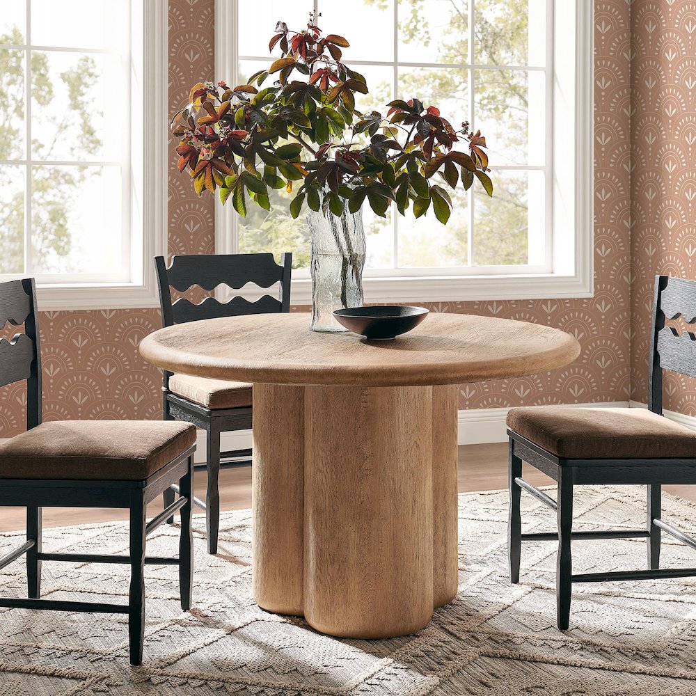 Tori 48 Inch Round Indoor and Outdoor Patio Dining Table. Picture 7