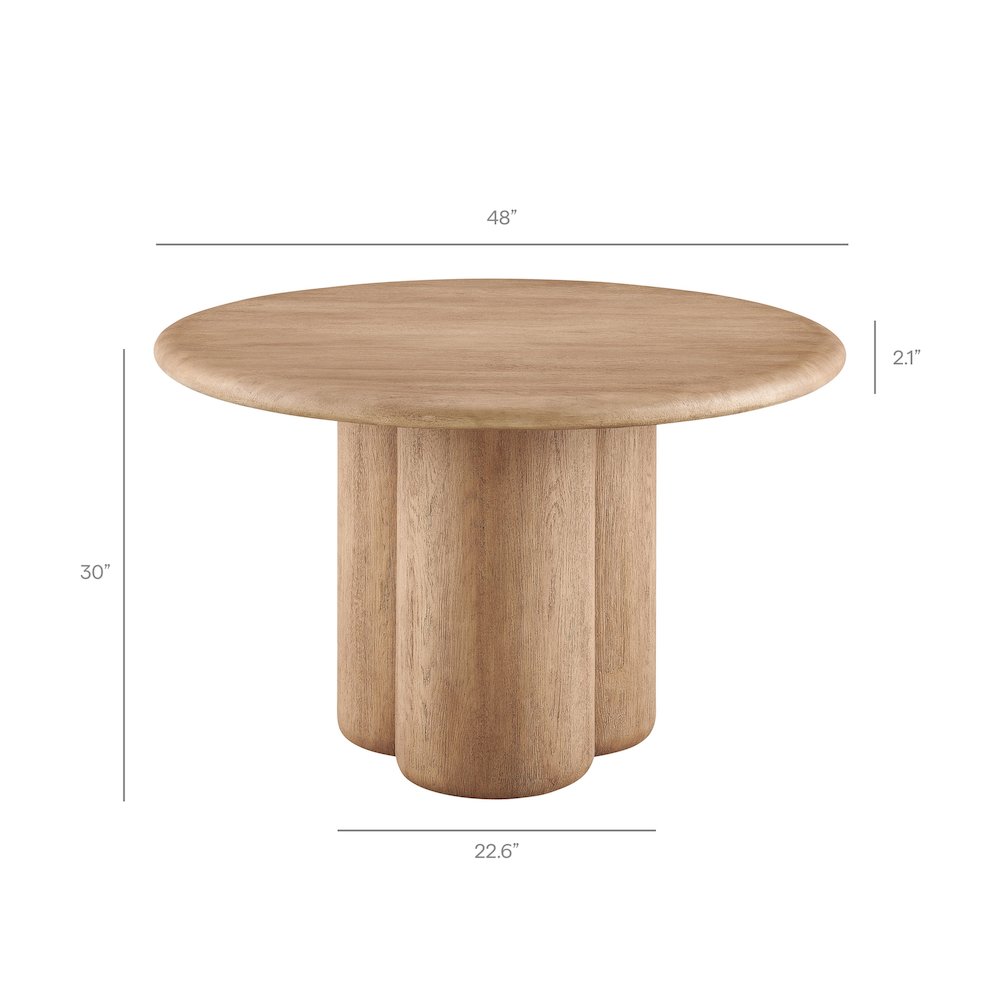Tori 48 Inch Round Indoor and Outdoor Patio Dining Table. Picture 3