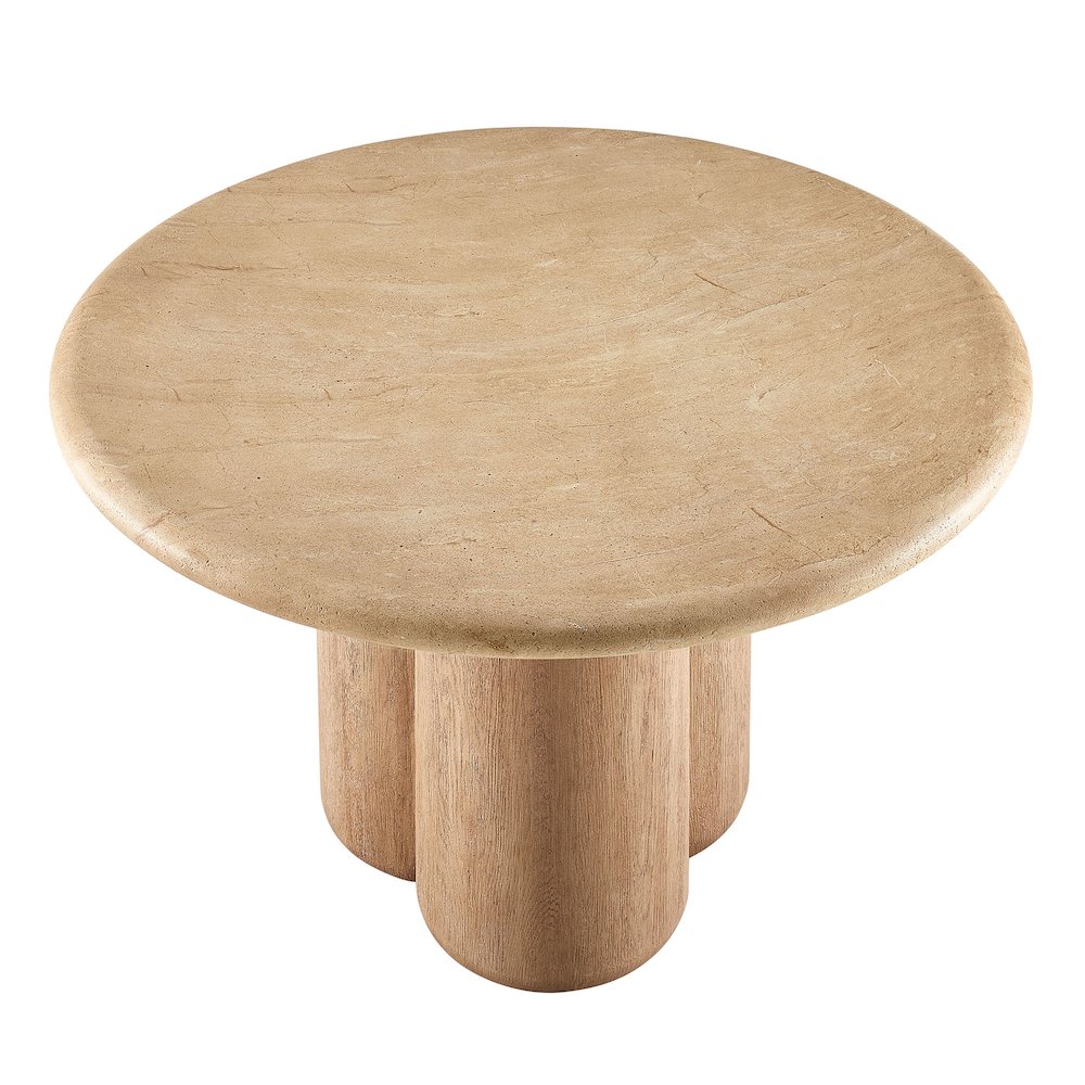 Tori 48 Inch Round Indoor and Outdoor Patio Dining Table. Picture 4