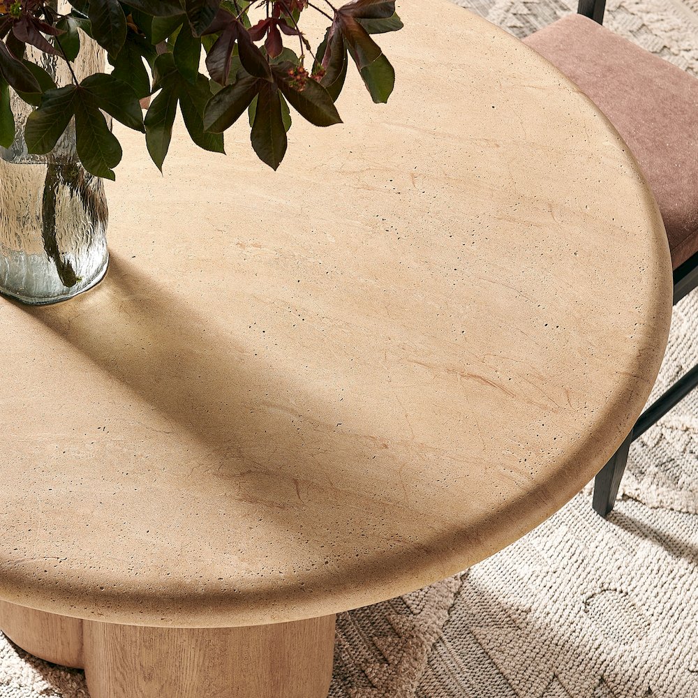 Tori 48 Inch Round Indoor and Outdoor Patio Dining Table. Picture 9