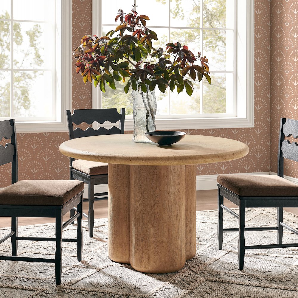 Tori 48 Inch Round Indoor and Outdoor Patio Dining Table. Picture 7