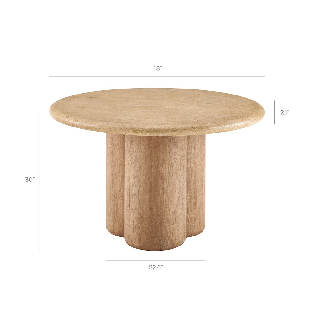 Tori 48 Inch Round Indoor and Outdoor Patio Dining Table. Picture 3