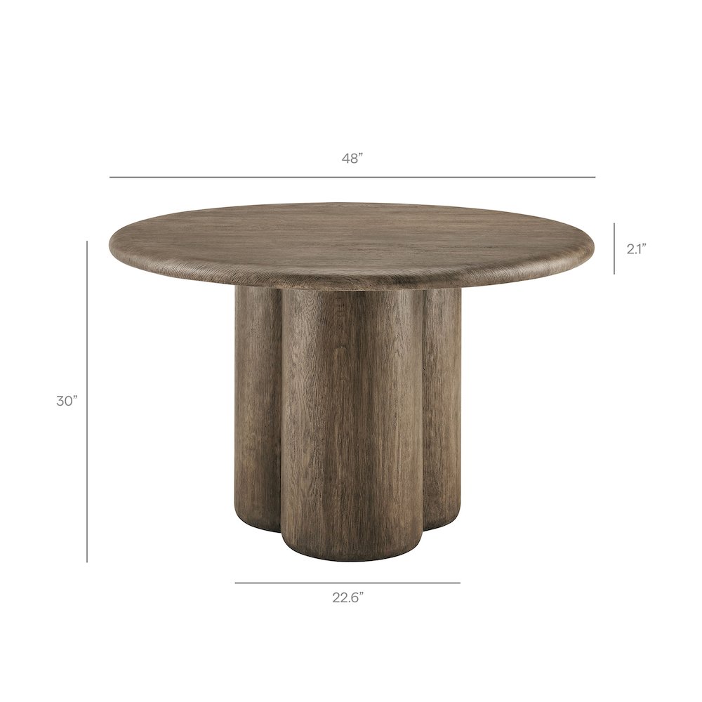 Tori 48 Inch Round Indoor and Outdoor Patio Dining Table. Picture 3