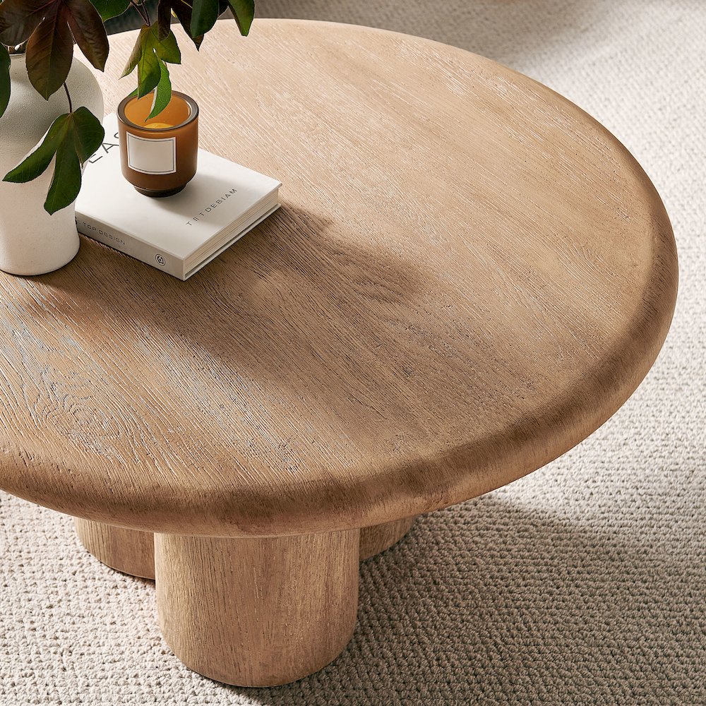 Tori 31 Inch Round Indoor and Outdoor Patio Coffee Table. Picture 9