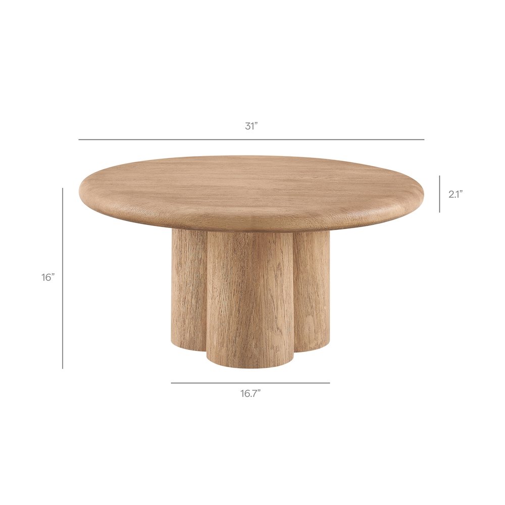 Tori 31 Inch Round Indoor and Outdoor Patio Coffee Table. Picture 3