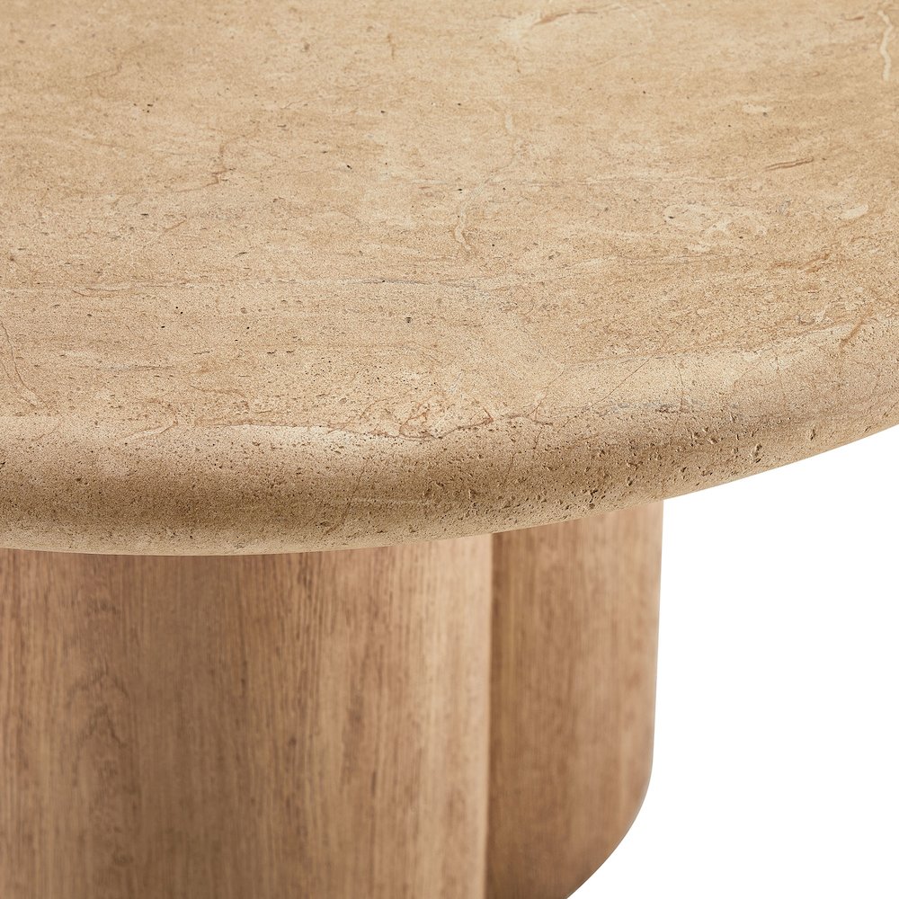 Tori 31 Inch Round Indoor and Outdoor Patio Coffee Table. Picture 6